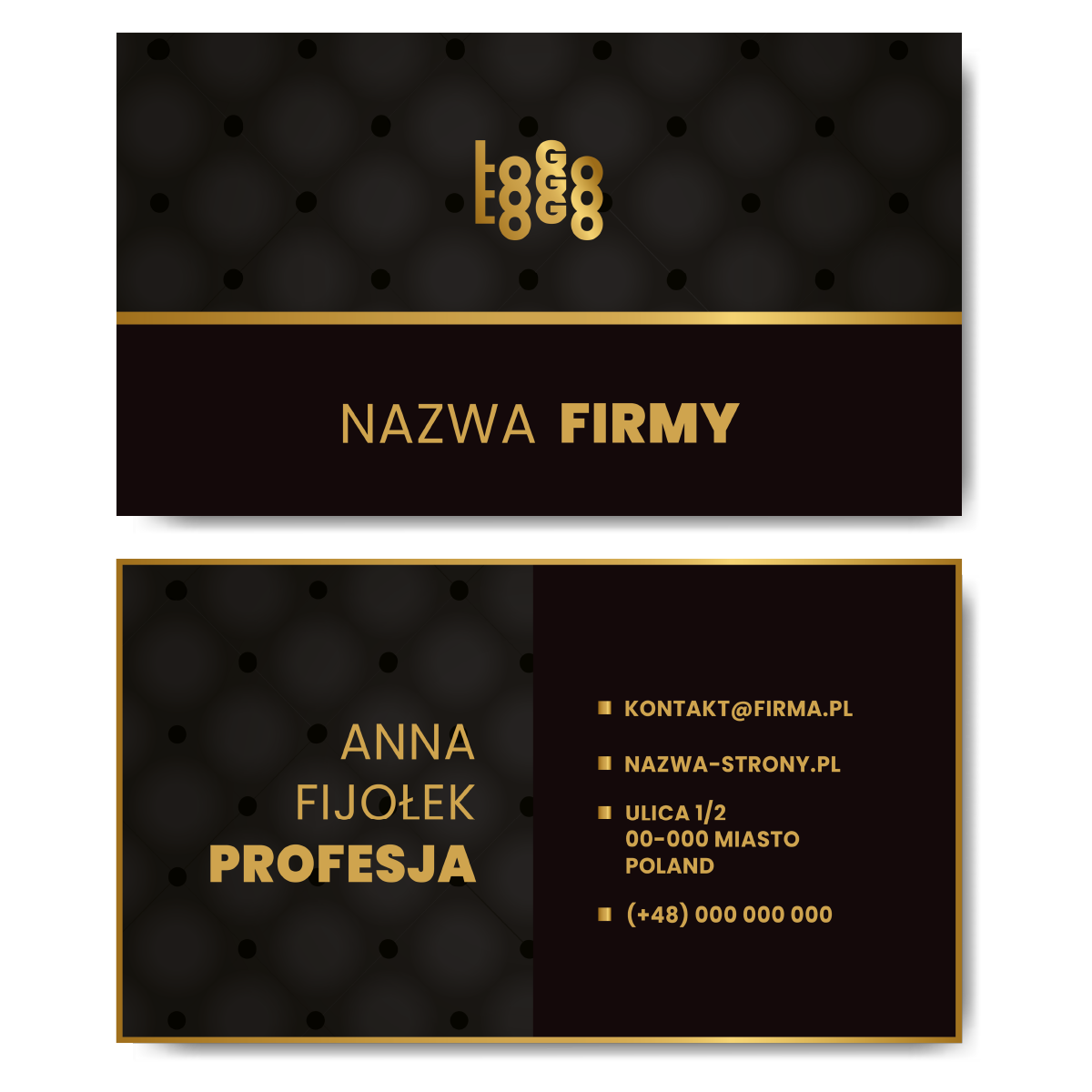 Wizytówki biznesowe czarne kreda mat 350g PROJEKT + DRUK W CENIE