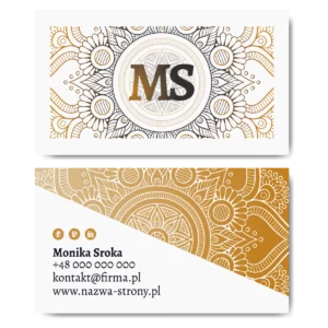 Wizytówki biznesowe złota mozaika mat 350g PROJEKT+DRUK W CENIE