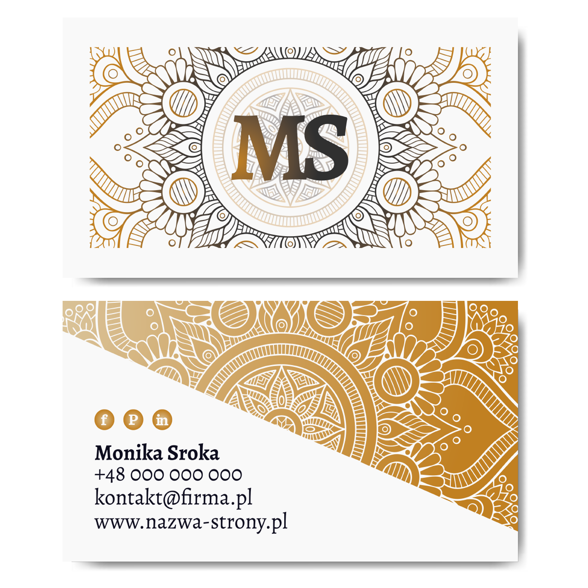Wizytówki biznesowe złota mozaika mat 350g PROJEKT+DRUK W CENIE