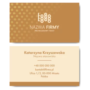 Wizytówki biznesowe pomarańczowe mat 90x50 350g PROJEKT ZA DARMO