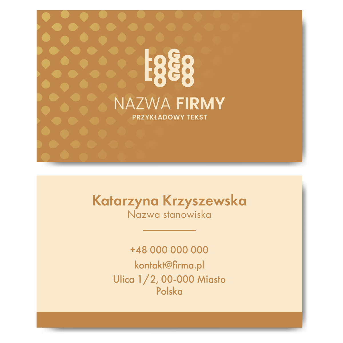 Wizytówki biznesowe pomarańczowe mat 90x50 350g PROJEKT ZA DARMO