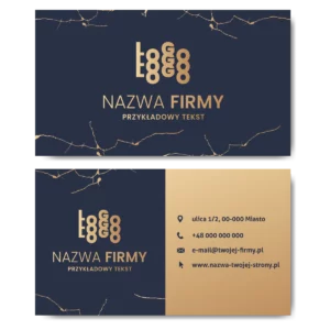Wizytówki biznesowe granatowe złote mat 350g PROJEKT ZA DARMO