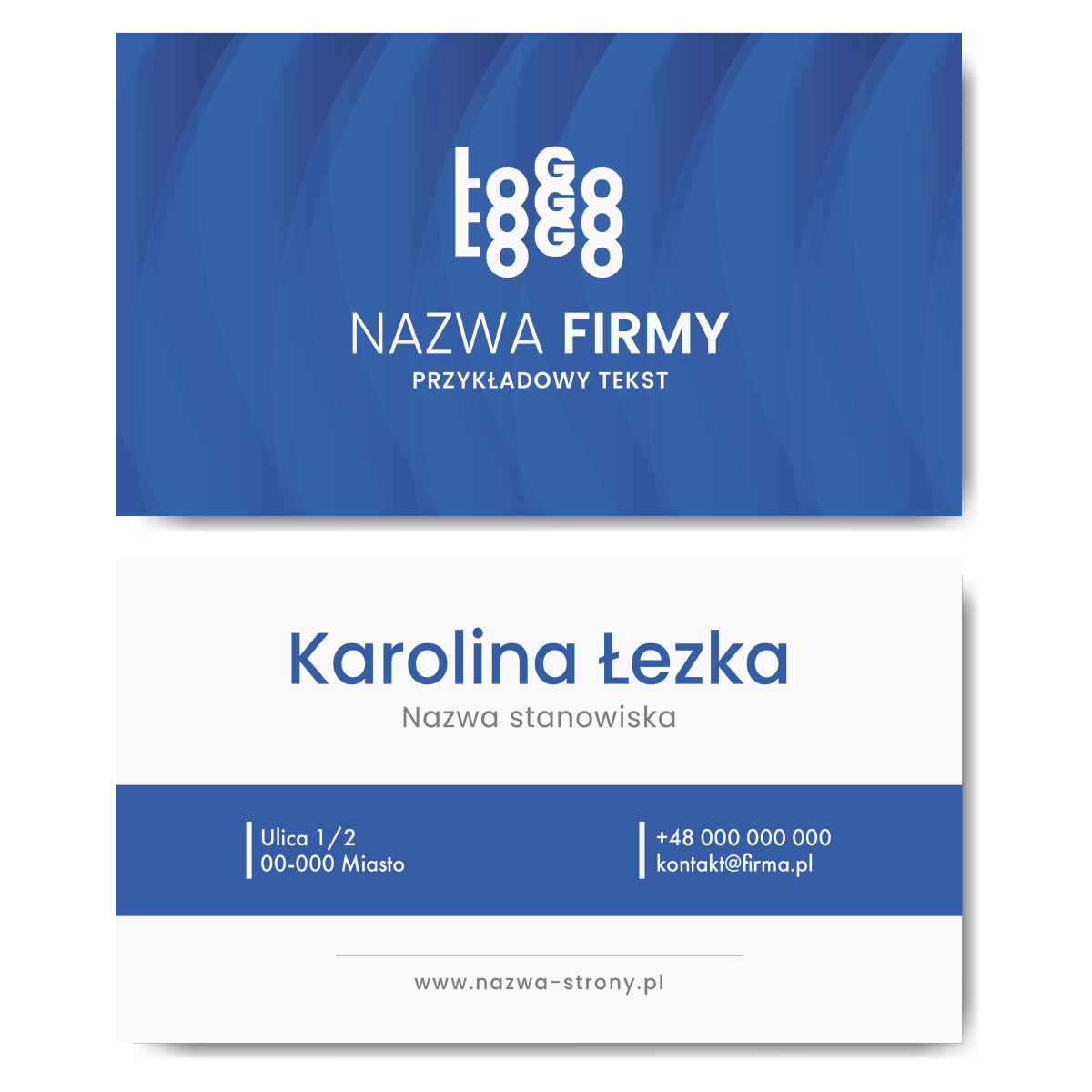 Wizytówki biznesowe niebieskie z logo mat 350g PROJEKT ZA DARMO
