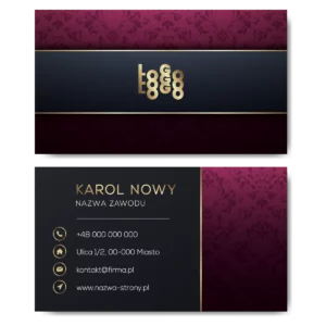 Wizytówki ekskluzywne bogate kreda mat 350g 90x50 GOTOWY SZABLON