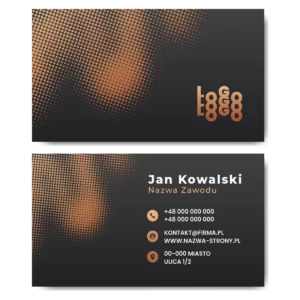 Wizytówki profesjonalny wydruk matowe 350g 90x50 GOTOWY SZABLON