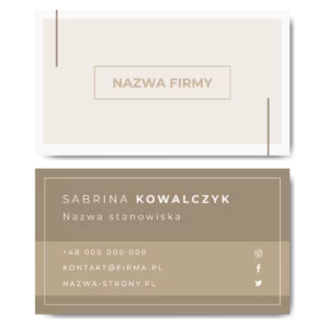 Wizytówki profesjonalny wydruk matowe 350g 90x50 GOTOWY SZABLON