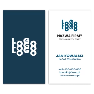 Wizytówki pionowe niebieskie projekt