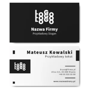 Wizytówki czarno-białe mat 350g projekt