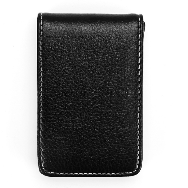 SKÓRZANY WIZYTOWNIK etui na wizytówki czarny RFID - obrazek 5