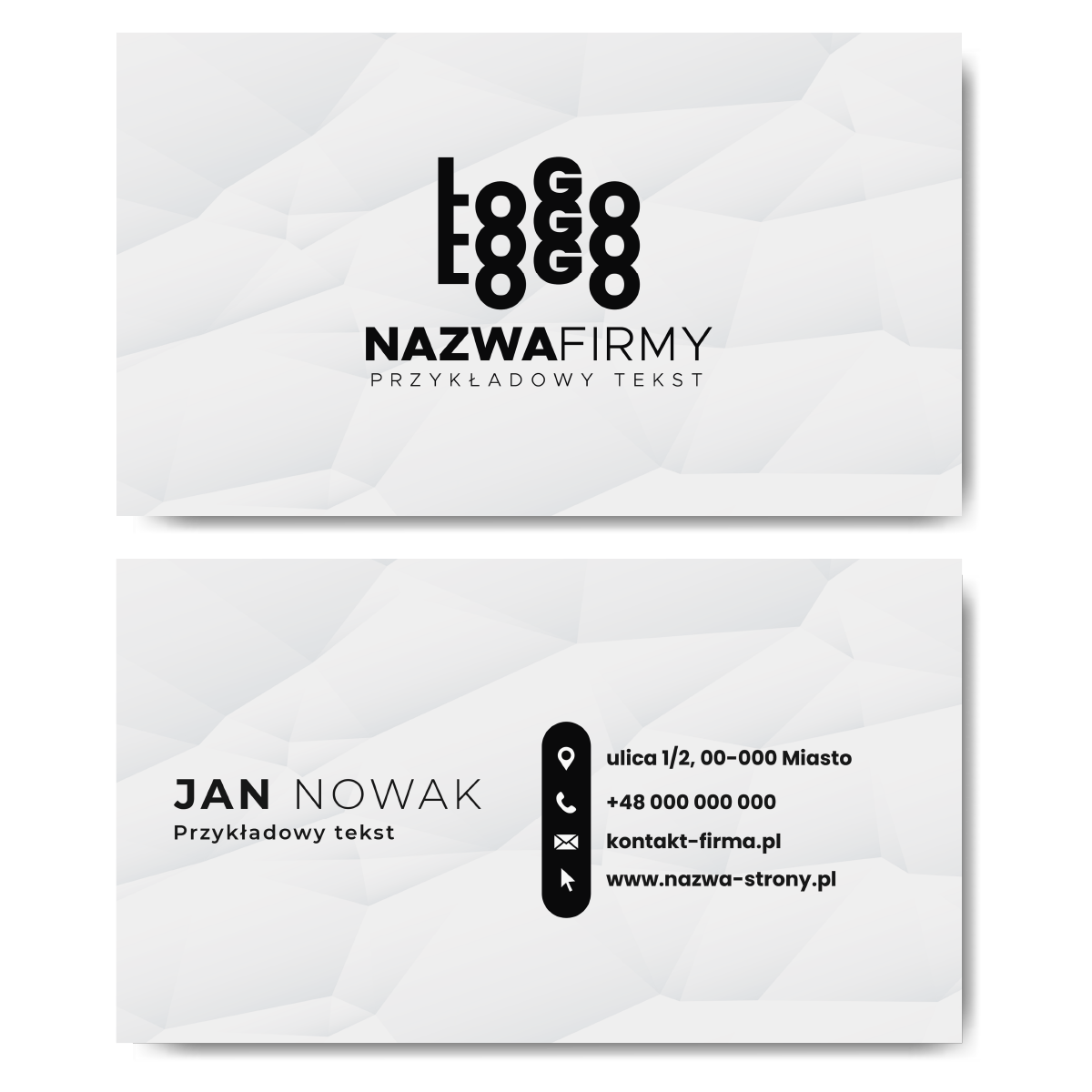 Wizytówki szare mat 350g 90x50 projekt