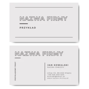 Wizytówki białe minimalistyczne projekt