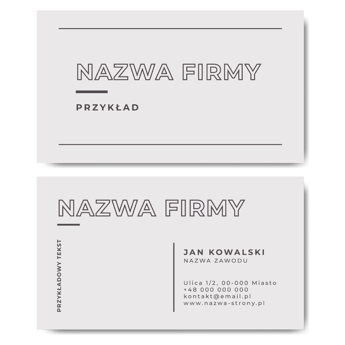 Wizytówki białe minimalistyczne projekt