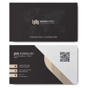 Wizytówki kremowe QR 350g 90x50 projekt