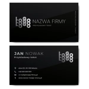 Wizytówki czarne mat 350g 90x50 projekt