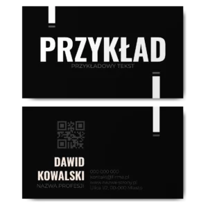 Wizytówki czarne QR mat 350g projekt