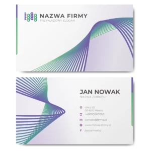 Wizytówki fioletowe zielone projekt