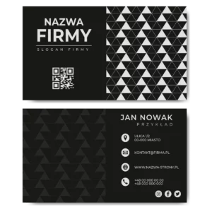Wizytówki czarne QR 350g 90x50 szablon