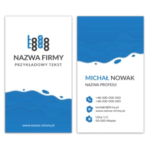 Wizytówki pionowe niebieskie projekt