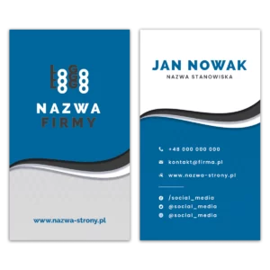 Wizytówki pionowe niebieskie projekt