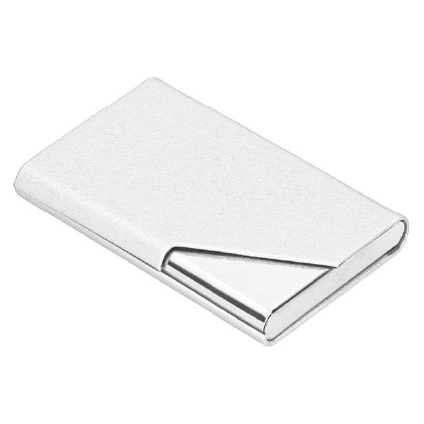 Wizytownik biały METAL etui na magnes na wizytówki - obrazek 3