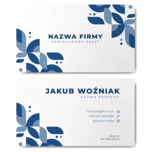 Wizytówki niebieskie 350g 90x50 szablon