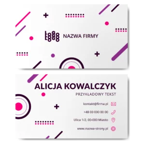 Wizytówki różowe mat 350g 90x50 szablon