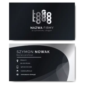Wizytówki srebrne 350g 90x50 szablon