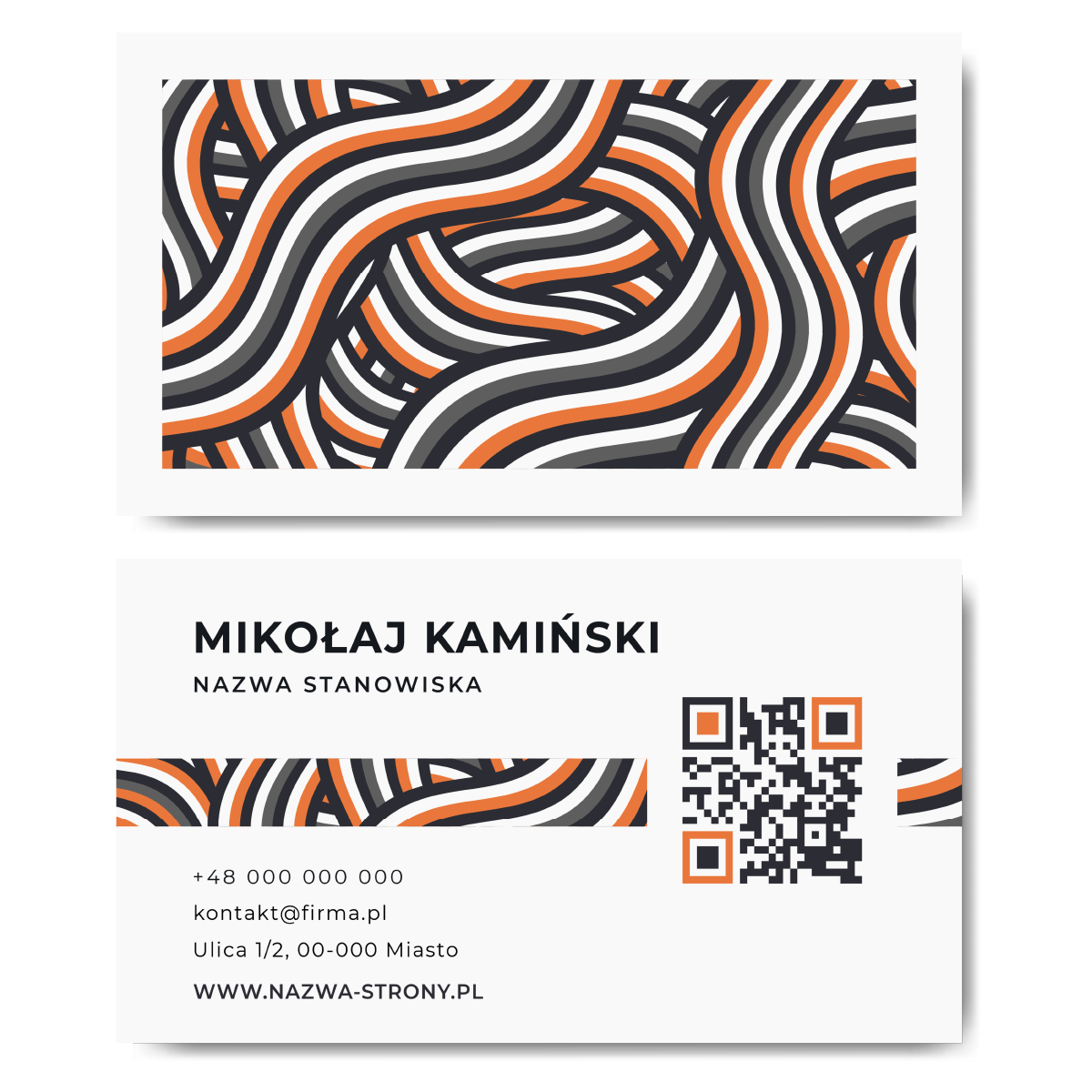 Wizytówki dwustronne QR 90x50 projekt