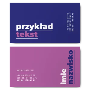 Wizytówki fioletowe różowe 350g projekt