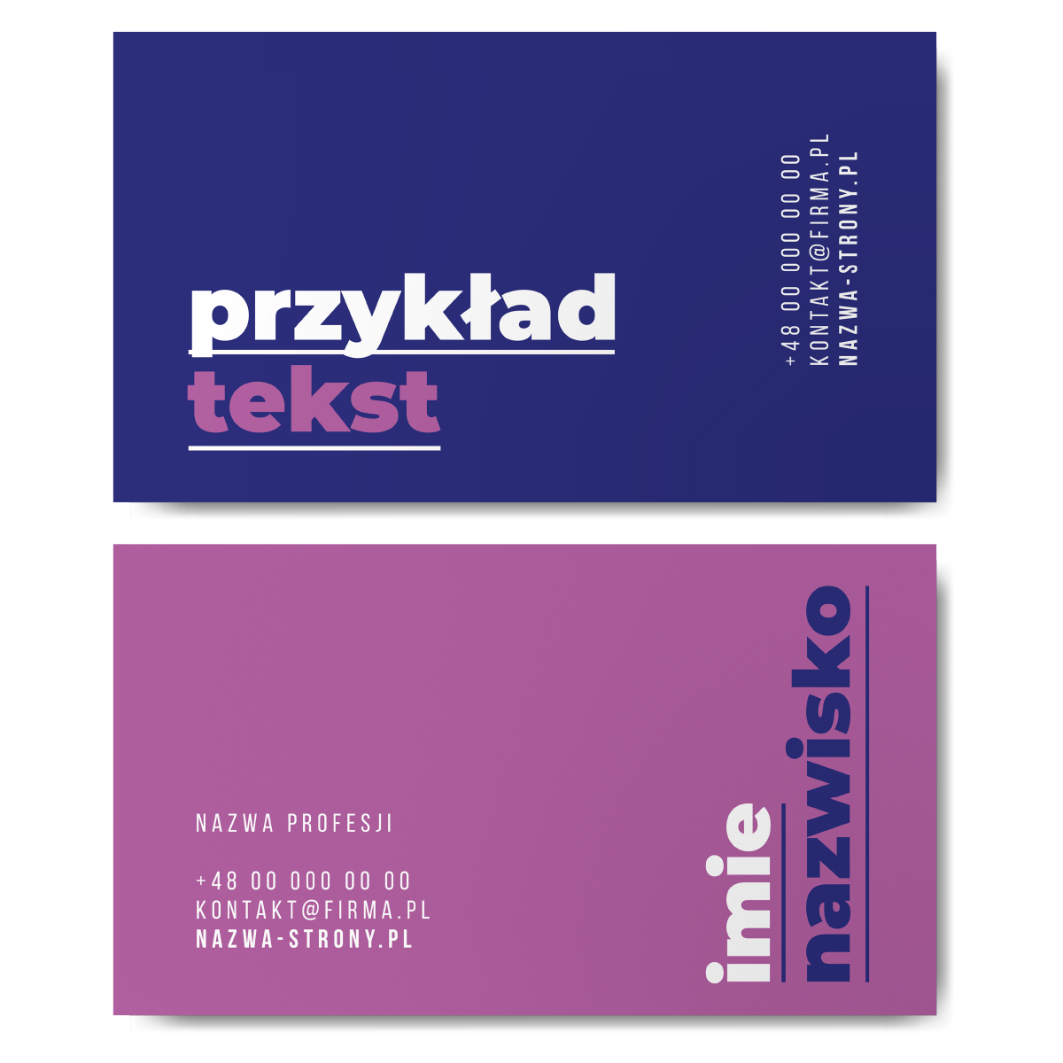 Wizytówki fioletowe różowe 350g projekt