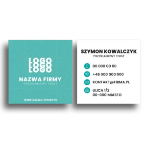 Wizytówki kwadrat zielone 350g projekt