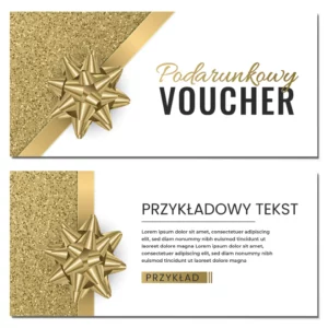 Vouchery upominkowe złoty ala brokat mat 350g GOTOWY PROJEKT