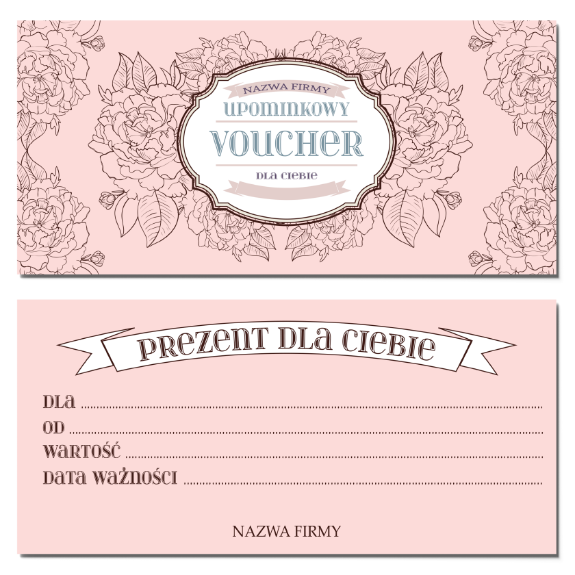 Vouchery upominkowe różowe kolor skóry MAT 350g PROJEKT W CENIE