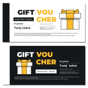 Vouchery prezentowe żółte GIFT MAT 99x210mm 350g DARMOWY PROJEKT
