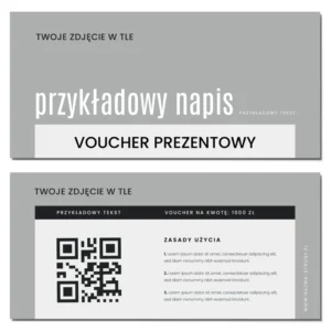 Vouchery upominkowe TWOJE ZDJĘCIE kod QR MAT 350g GOTOWY PROJEKT