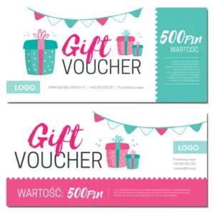 Vouchery prezentowe GRUBE MAT 350g DL 99x210mm PROJEKT GRATIS