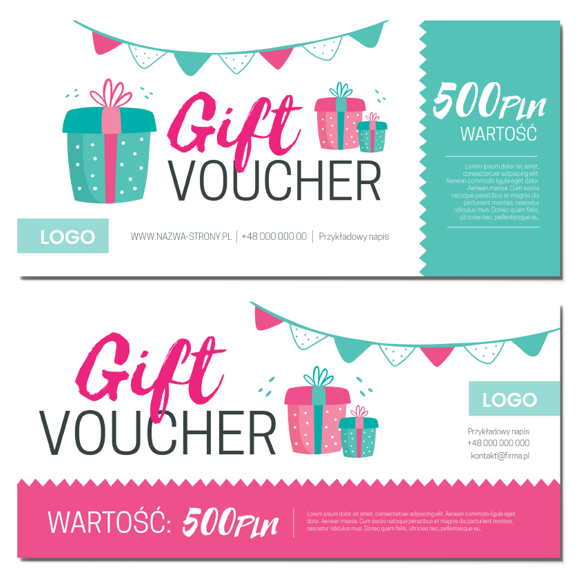 Vouchery prezentowe GRUBE MAT 350g DL 99x210mm PROJEKT GRATIS