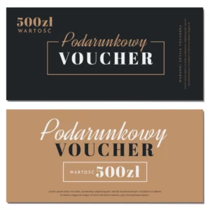 Vouchery podarunkowe kremowe ciemne usługa beauty PROJEKT GRATIS
