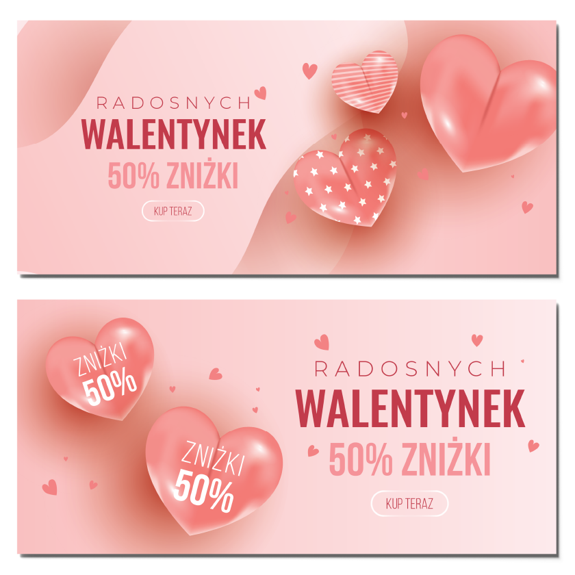Vouchery podarunkowe walentynki serce DL 350g GOTOWY SZABLON