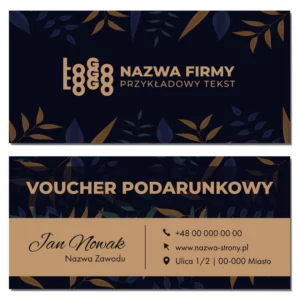 Vouchery na prezent kremowe liście 99x210mm DL 350g projekt
