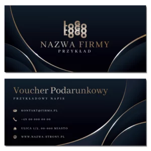 Vouchery na usługę salon granatowe złote 99x210mm DL 350g projekt